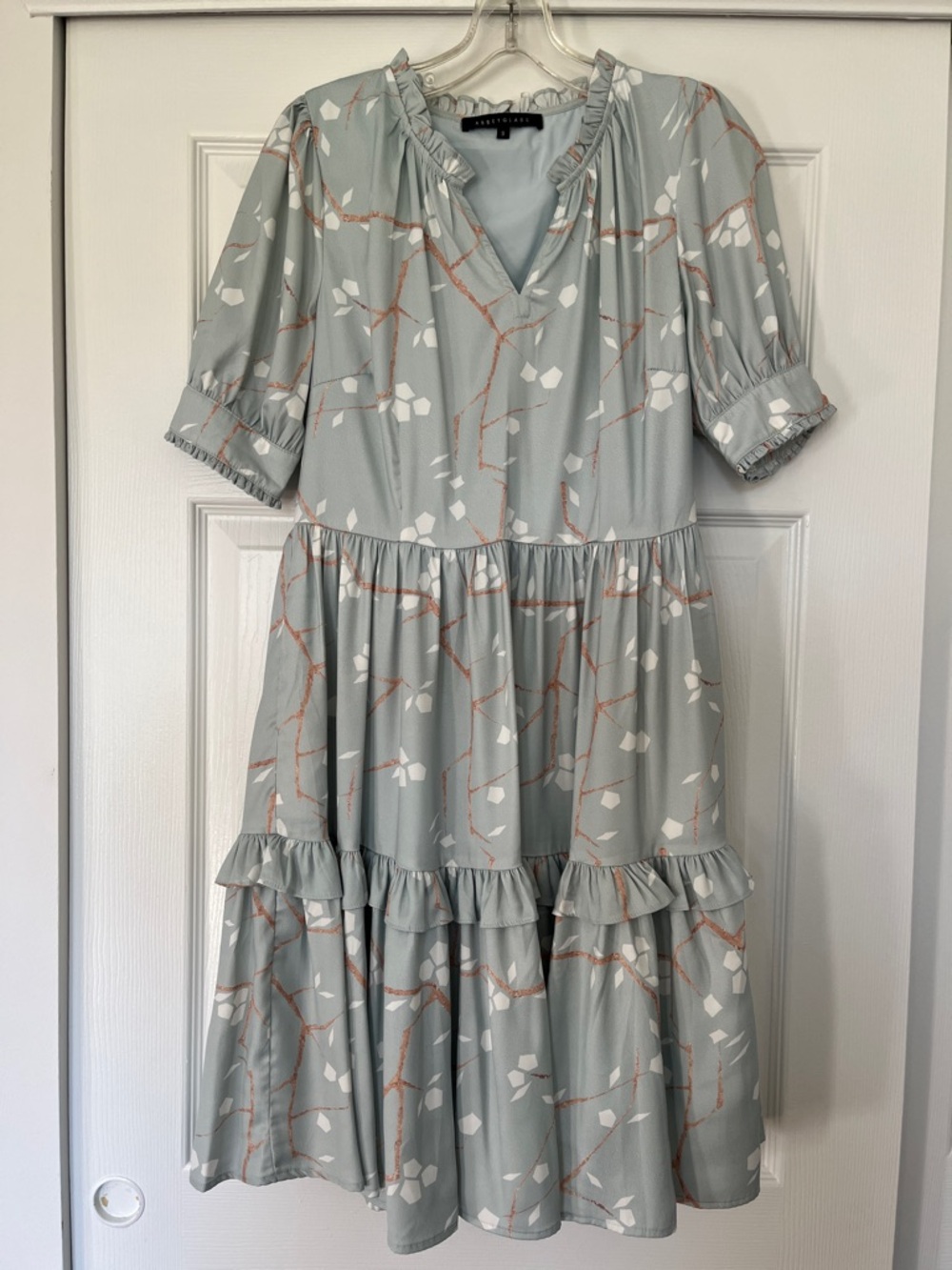 Elegant ruffled feminine luxurious tiered  dress by Abby Glass